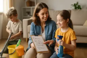 Pulizie di casa e bambini: la checklist condivisa che trasforma i doveri in gioco e collaborazione